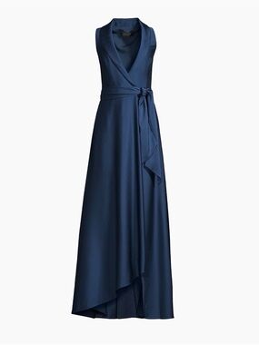 NWT Aidan Mattox Belted High-Low Wrap Gown. Size 2